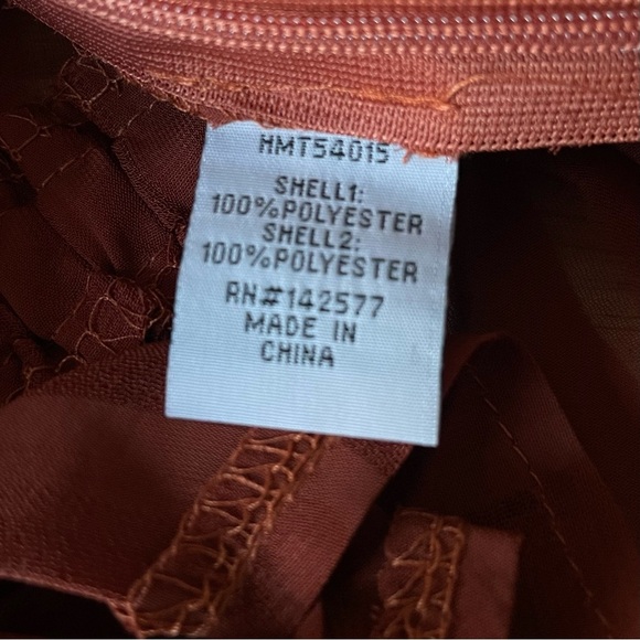 New! Haute Monde Rust Orange Sheer Lace High Neck Peplum Blouse Top 35162 - Picture 14 of 15